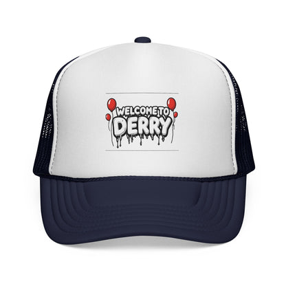 Welcome to Derry Trucker Cap — Horror Balloon Graphic Mesh Hat