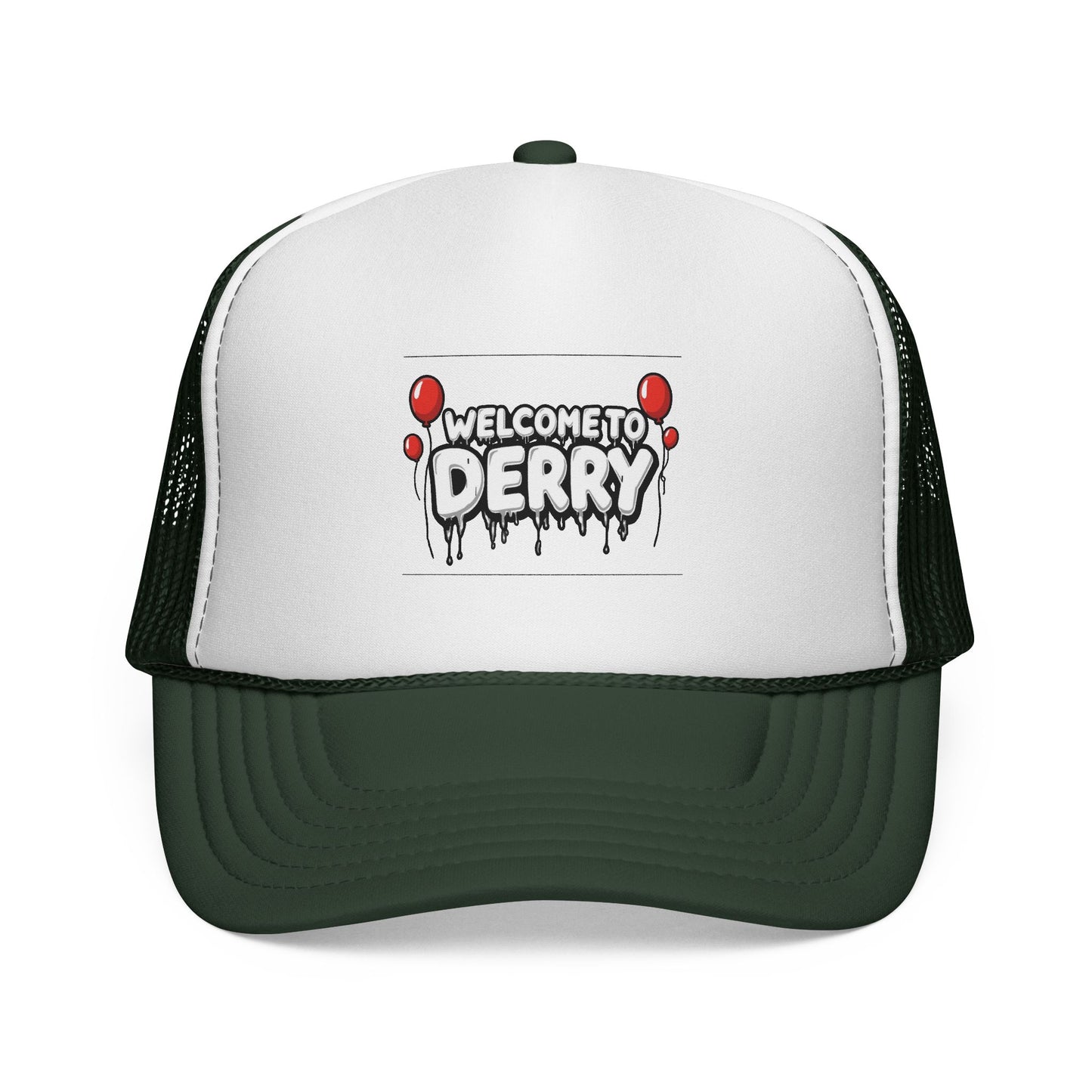 Welcome to Derry Trucker Cap — Horror Balloon Graphic Mesh Hat