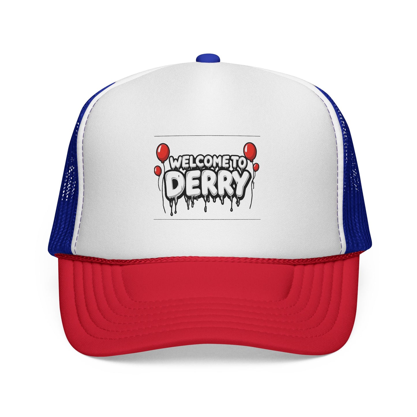 Welcome to Derry Trucker Cap — Horror Balloon Graphic Mesh Hat