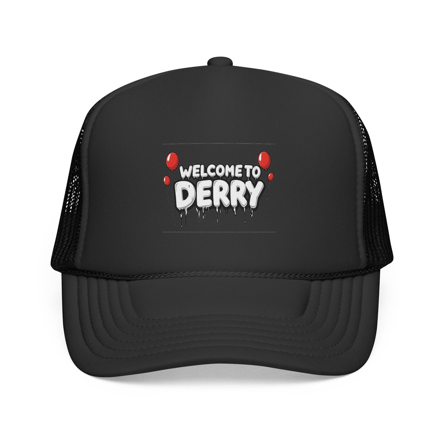 Welcome to Derry Trucker Cap — Horror Balloon Graphic Mesh Hat