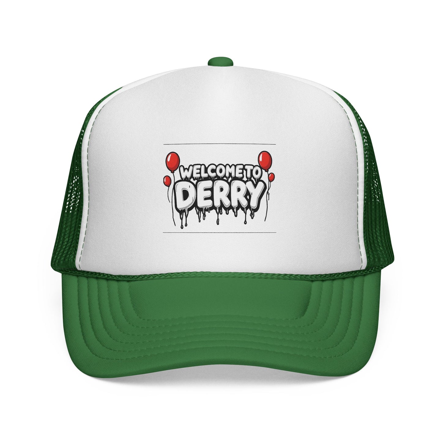 Welcome to Derry Trucker Cap — Horror Balloon Graphic Mesh Hat