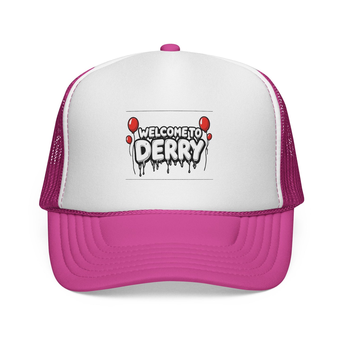 Welcome to Derry Trucker Cap — Horror Balloon Graphic Mesh Hat