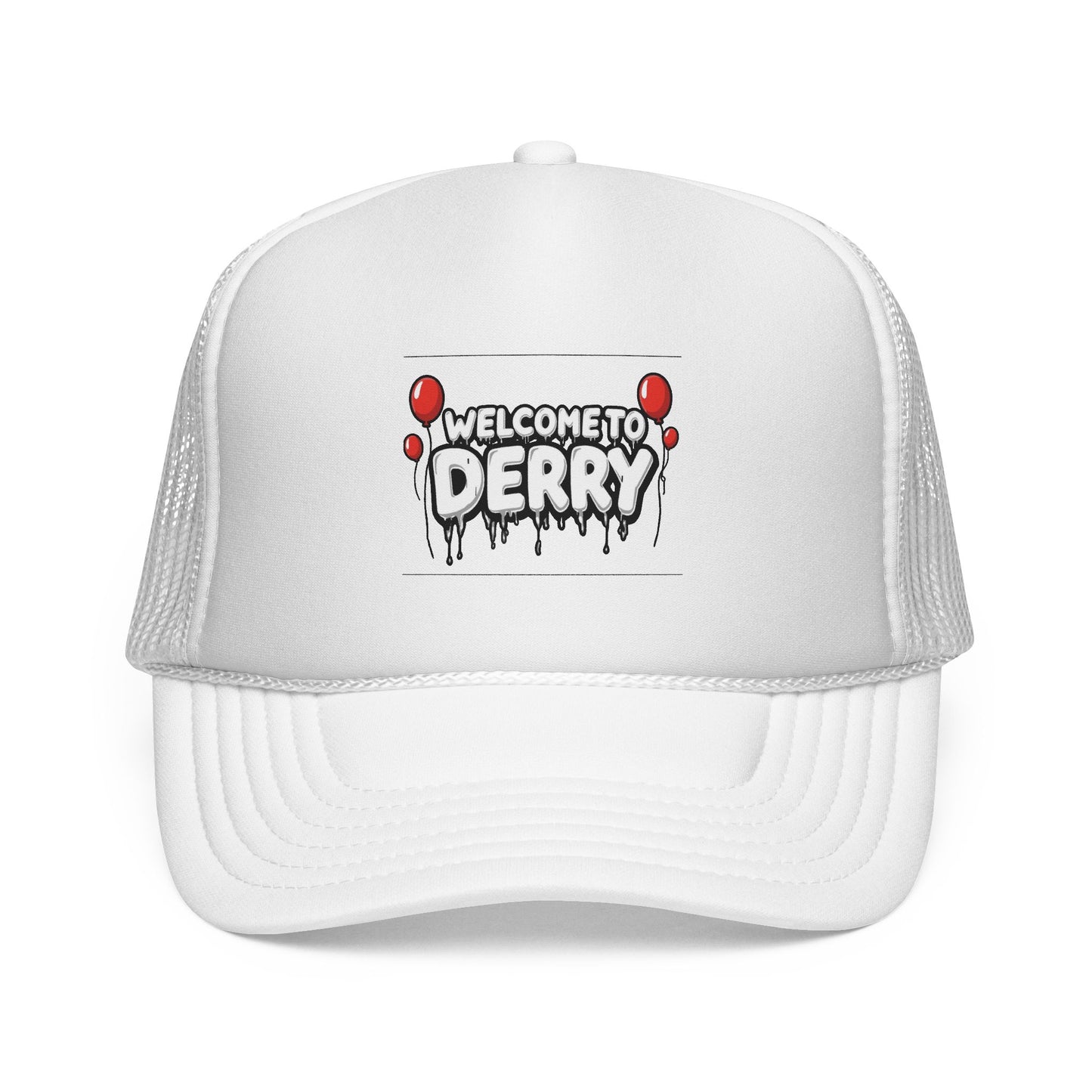 Welcome to Derry Trucker Cap — Horror Balloon Graphic Mesh Hat