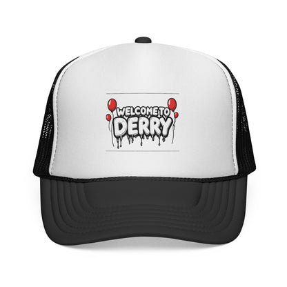 Welcome to Derry Trucker Cap — Horror Balloon Graphic Mesh Hat
