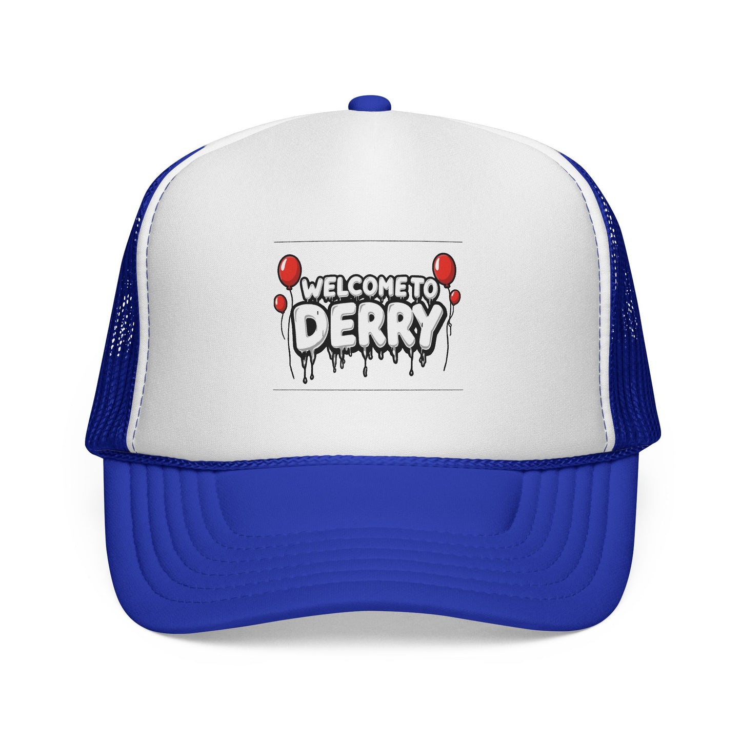 Welcome to Derry Trucker Cap — Horror Balloon Graphic Mesh Hat