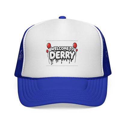 Welcome to Derry Trucker Cap — Horror Balloon Graphic Mesh Hat