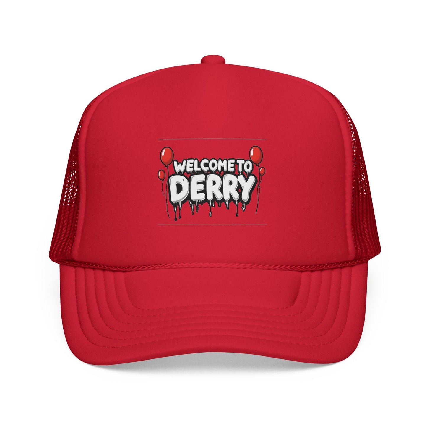 Welcome to Derry Trucker Cap — Horror Balloon Graphic Mesh Hat